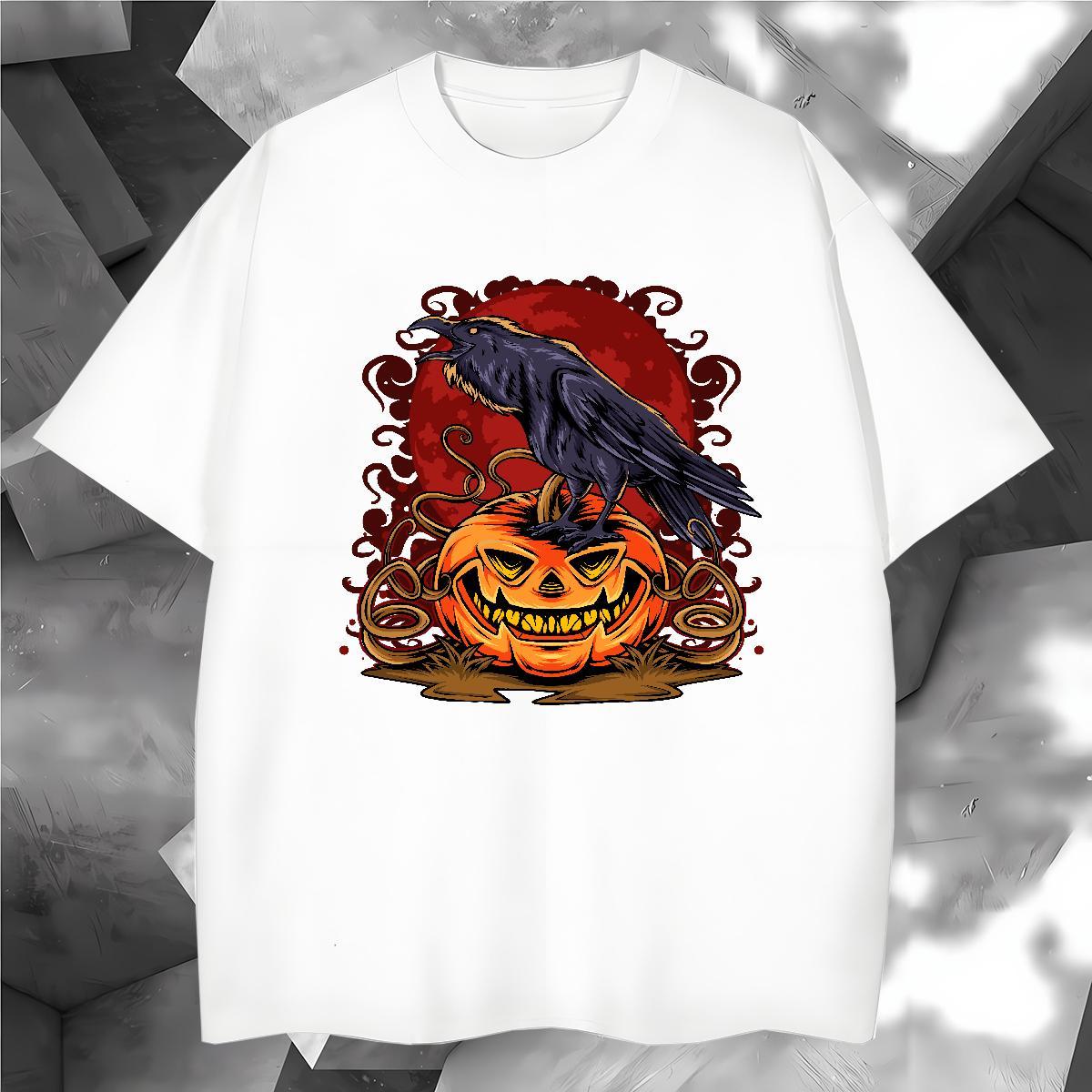 High Quality T-Shirts pumpkin O-Neck Short Sleeve Street Custom Anime 230g Cotton Tshirt for Man Woman Designer Fashion Tees