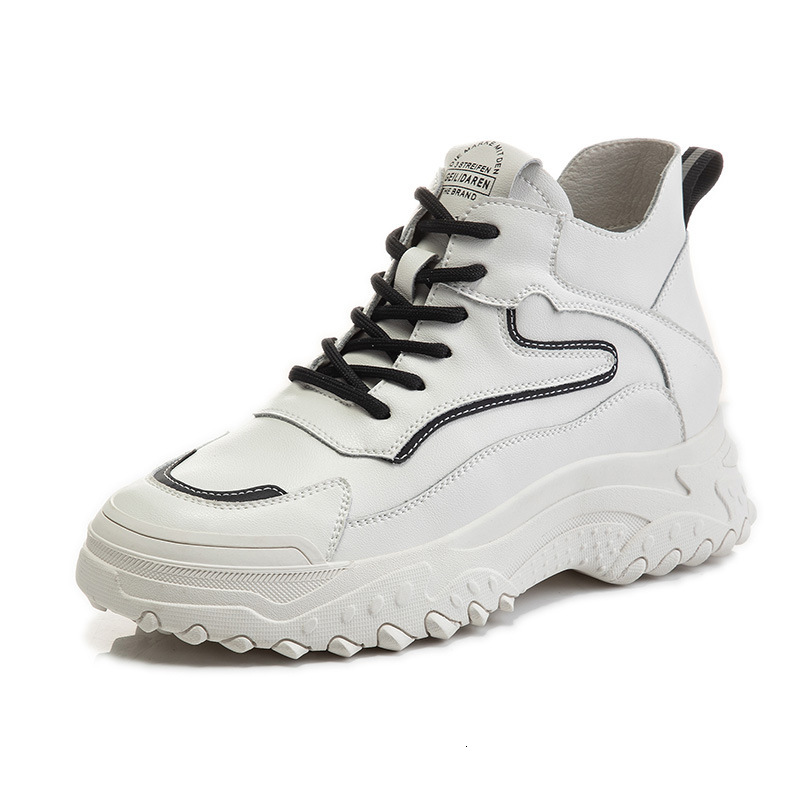 Ddmysports Spring Summer New Flat Bottom Casual Single Thick Sole Igh Top Genuine Leather Sports Versatile Little White Shoes Women S OUTDOOR