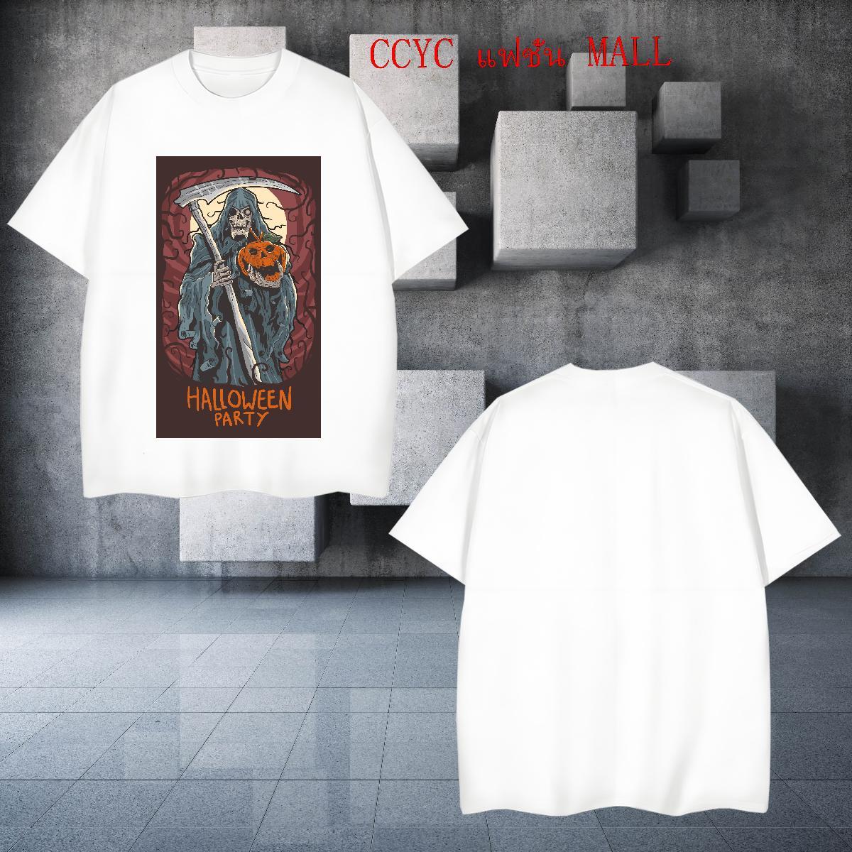 2024 DIY Men Tees halloween Home Outdoor 230g 100% Cotton Wear Pure Cotton Popular T-Shirts for Men Black Oversized