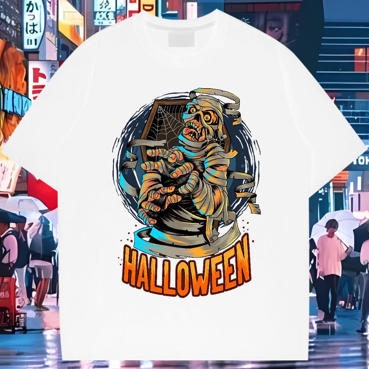 Wholesale halloween Men Tshirts 230g 100% Cotton Man T Shirts Plus Size Custom Outdoor Short Sleeve Soft Popular Tees Shirts