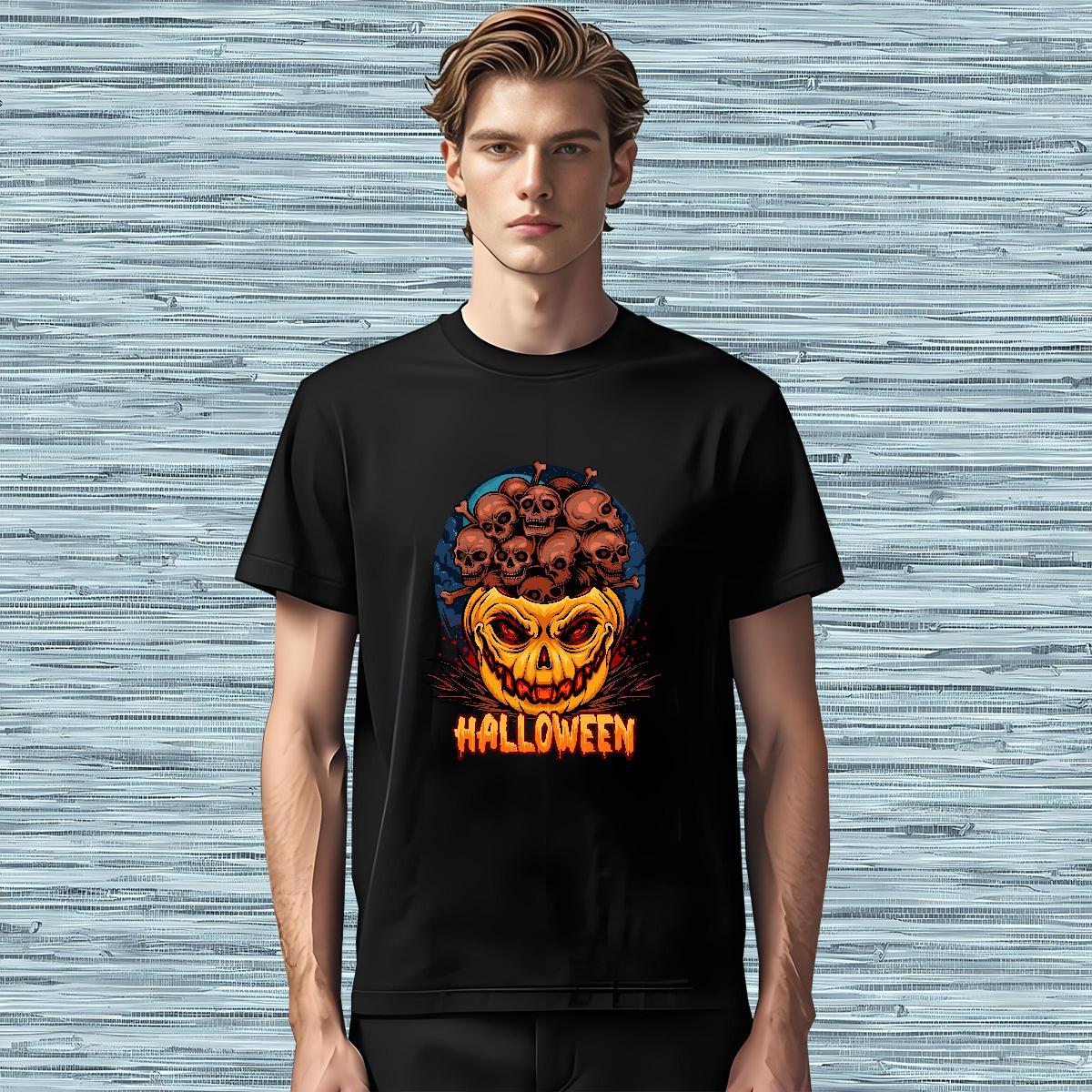 Men T Shirts 230g Cotton pumpkin Street Casual Breathable Anime Men Tshirts Classic Casual Free Shipping Clothings