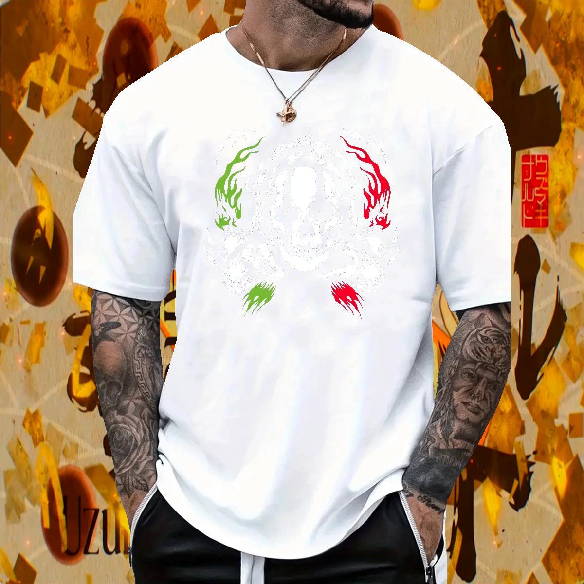 Wholesale scary Mens Tshirts 230g Cotton T-Shirts Floral Print Street wear Hip Hop Crew Neck Designer Tees Shirts