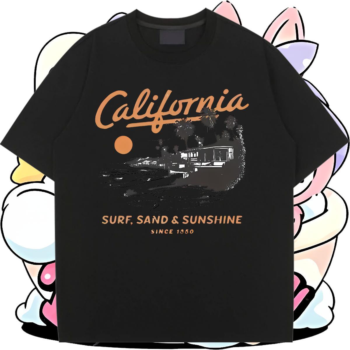 New Lady T shirt Beach Breathable Short Sleeve Polos Wholesale 230g Cotton house Cartoon Print Woman T Shirts