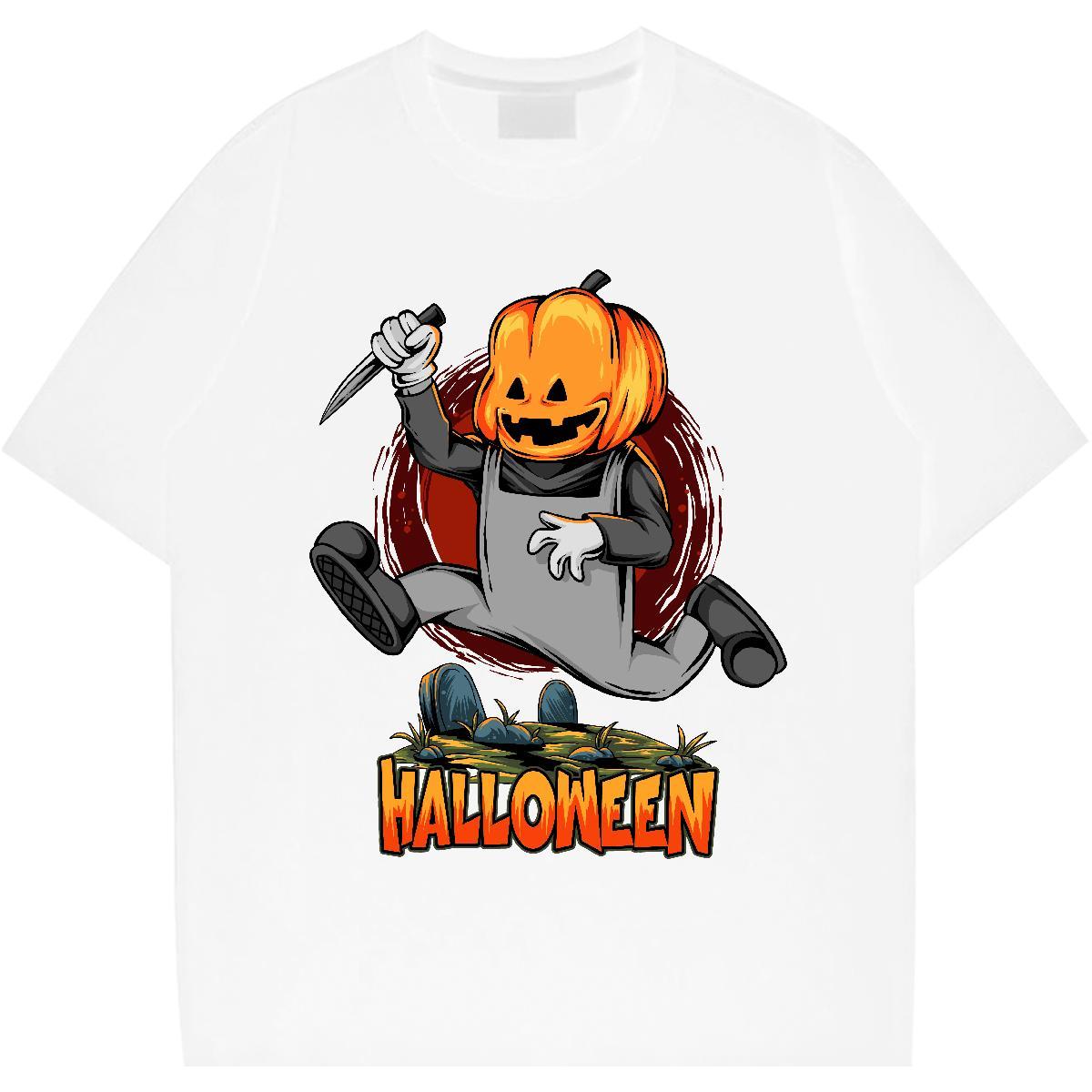 Brand T shirt halloween Breathable Short Sleeve Casual Daily Wear Custom Big Size 100% Cotton 230g Men Tops Tees Classic Casual Tees Shirts