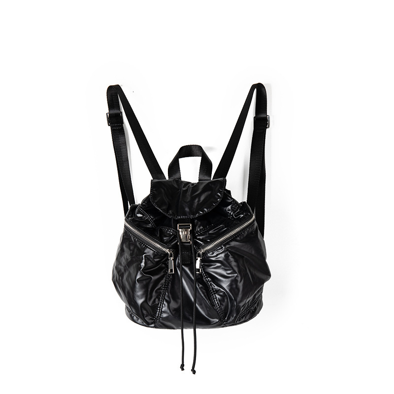 Flip buckle multi pocket women's travel large capacity fashionable drawstring student backpack women summer Korean style