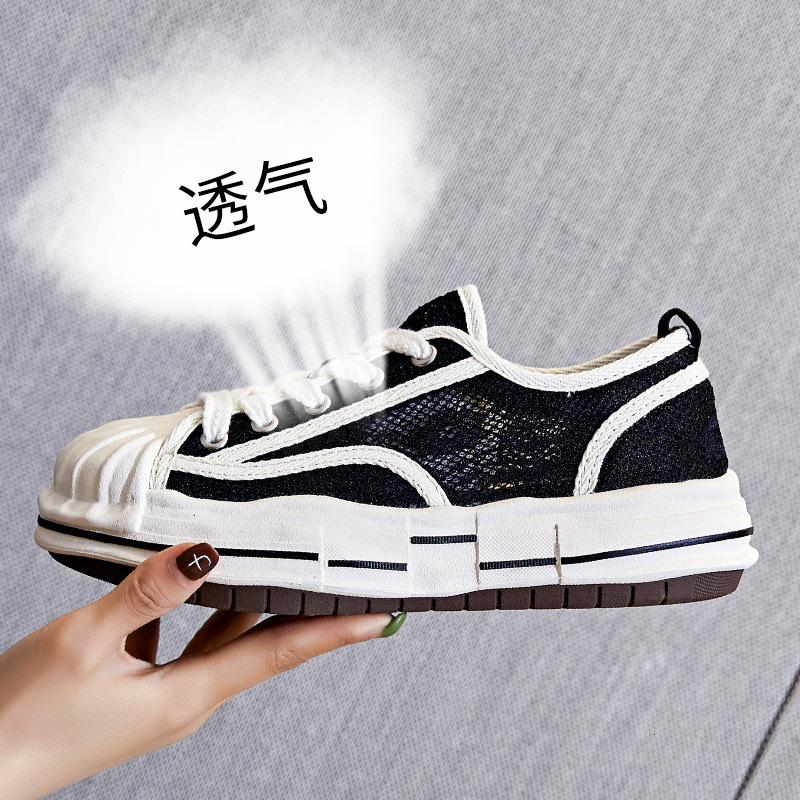 Ddmysports Shell Ead Dissolved Summer New Lace Little White Thick Sole Fisherman Casual Women S Shoes Versatile OUTDOOR