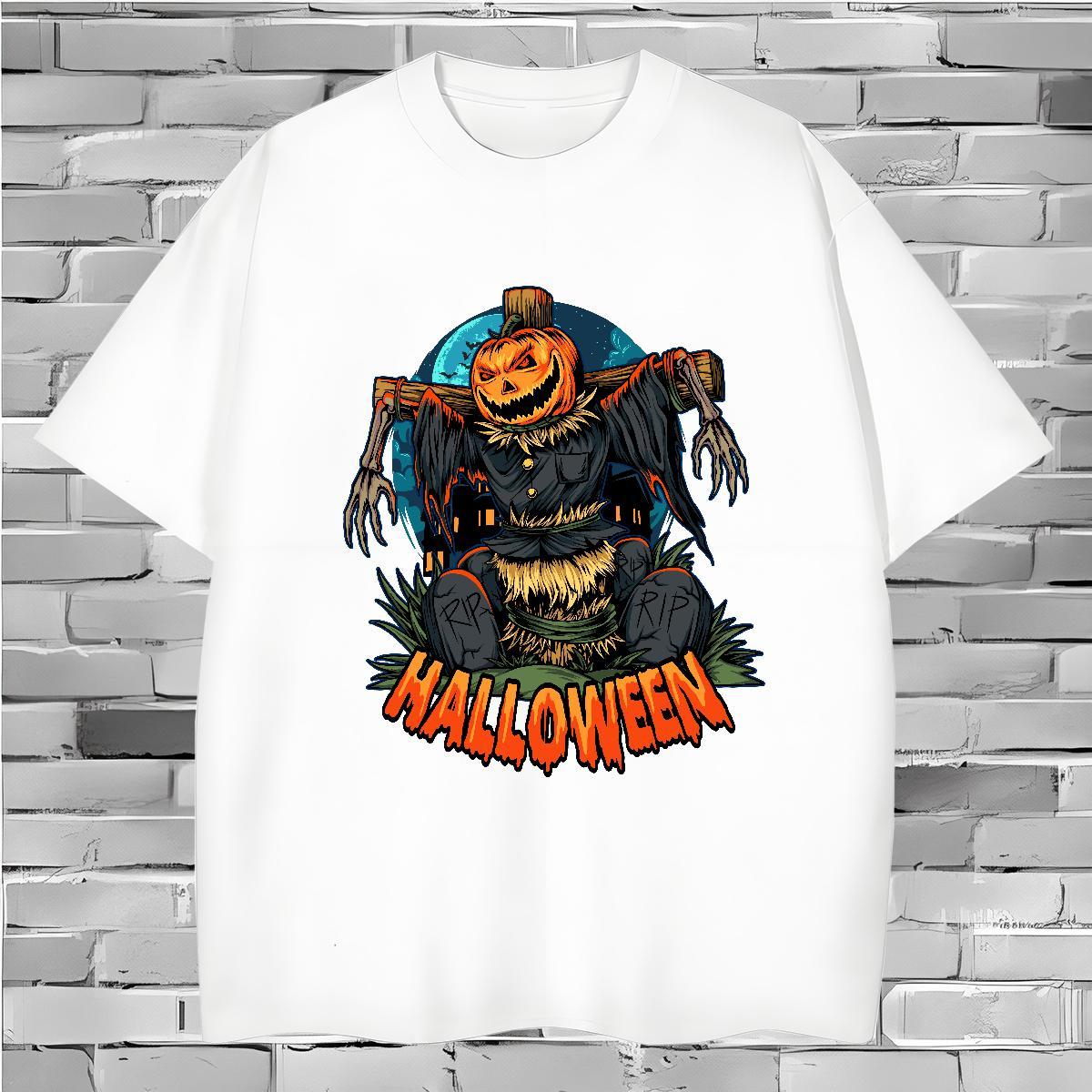 T shirt 230g Cotton pumpkin Home Outdoor Breathable Soft Skull Couples T Shirts Casual New Wholesale Tops