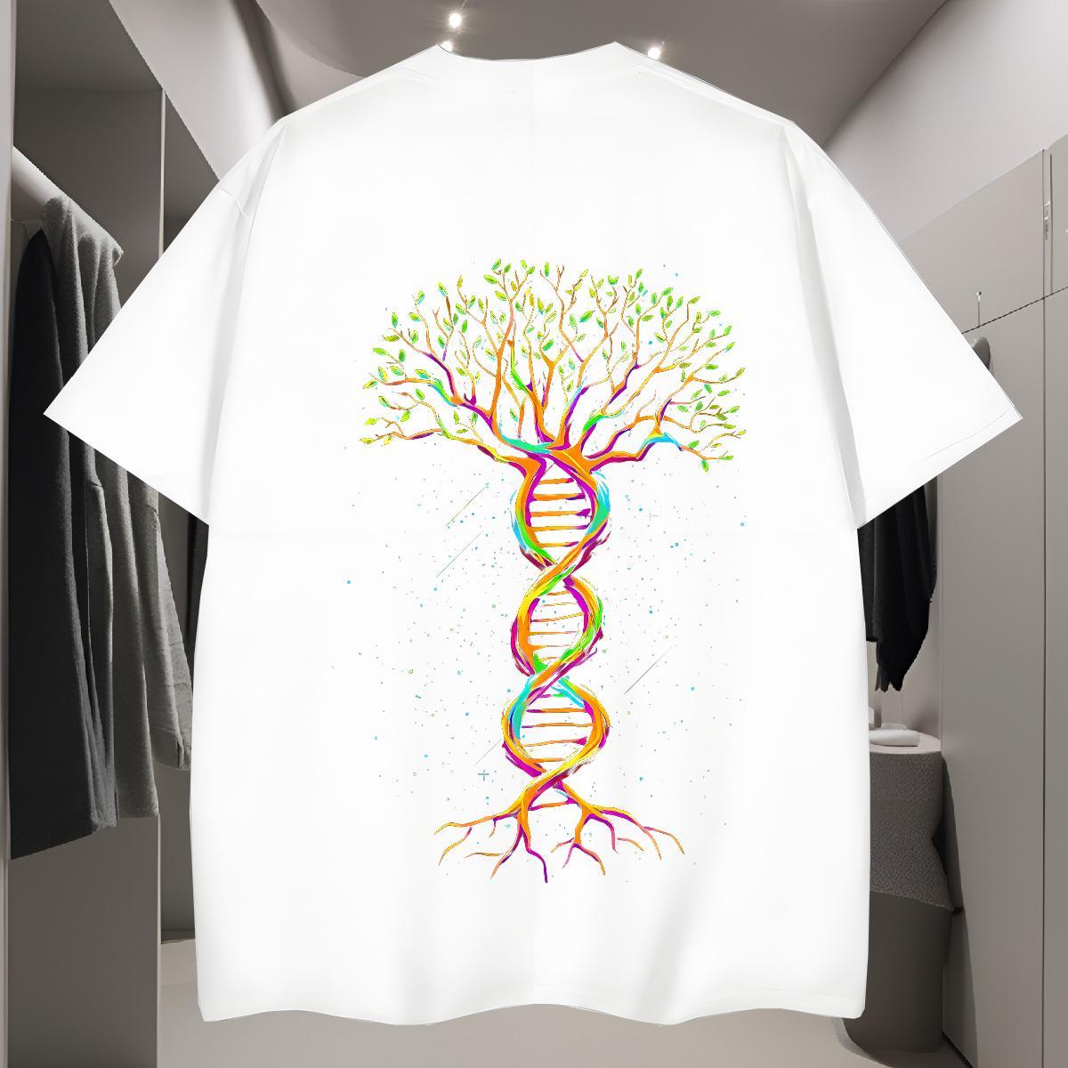T Shirts Men 230g Cotton tree Anime Printing Street Breathable Crew Neck Custom Print Plus Size Mens Tshirts New Arrival TOP Quality Wear