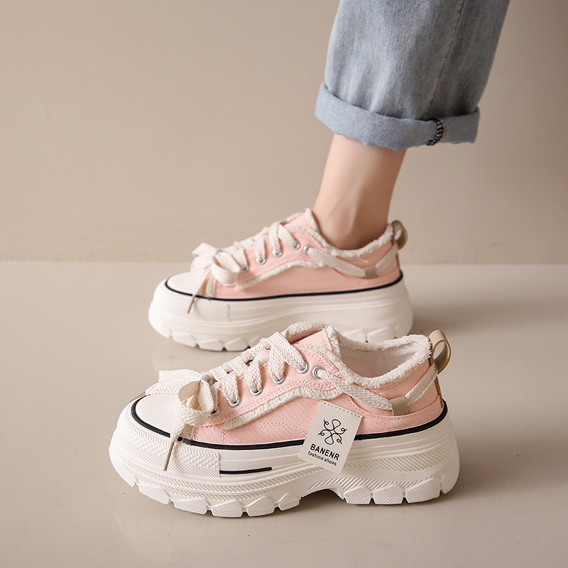 Ddmysports Thick Soled Summer New Instagram Korean Edition Little White Trendy Student Versatile Casual Board Shoes Female JB OUTDOOR
