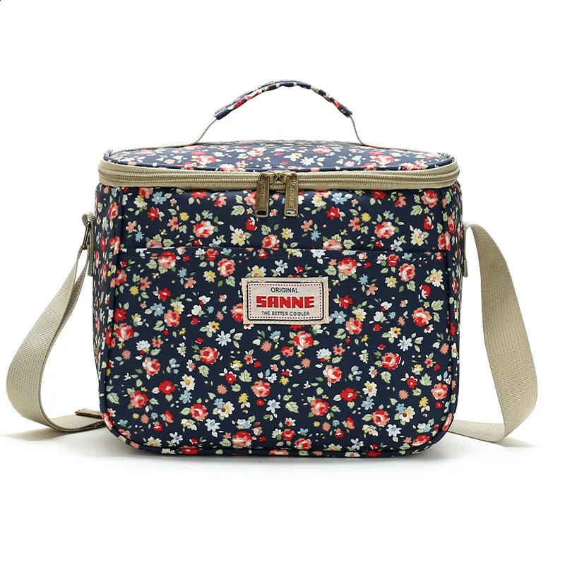 Thermal Picnic Bag Folding Trips Handbag Equipment Storage Lunch Outdoor Camping Basket Portable Waterproof Cool Backpack 240819