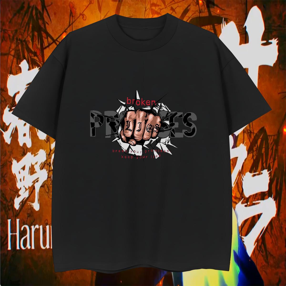 T Shirt For Man 230g Pure Cotton hand- Sport Breathable Anime Print Men Tees Stylist Comfortable Top Tees