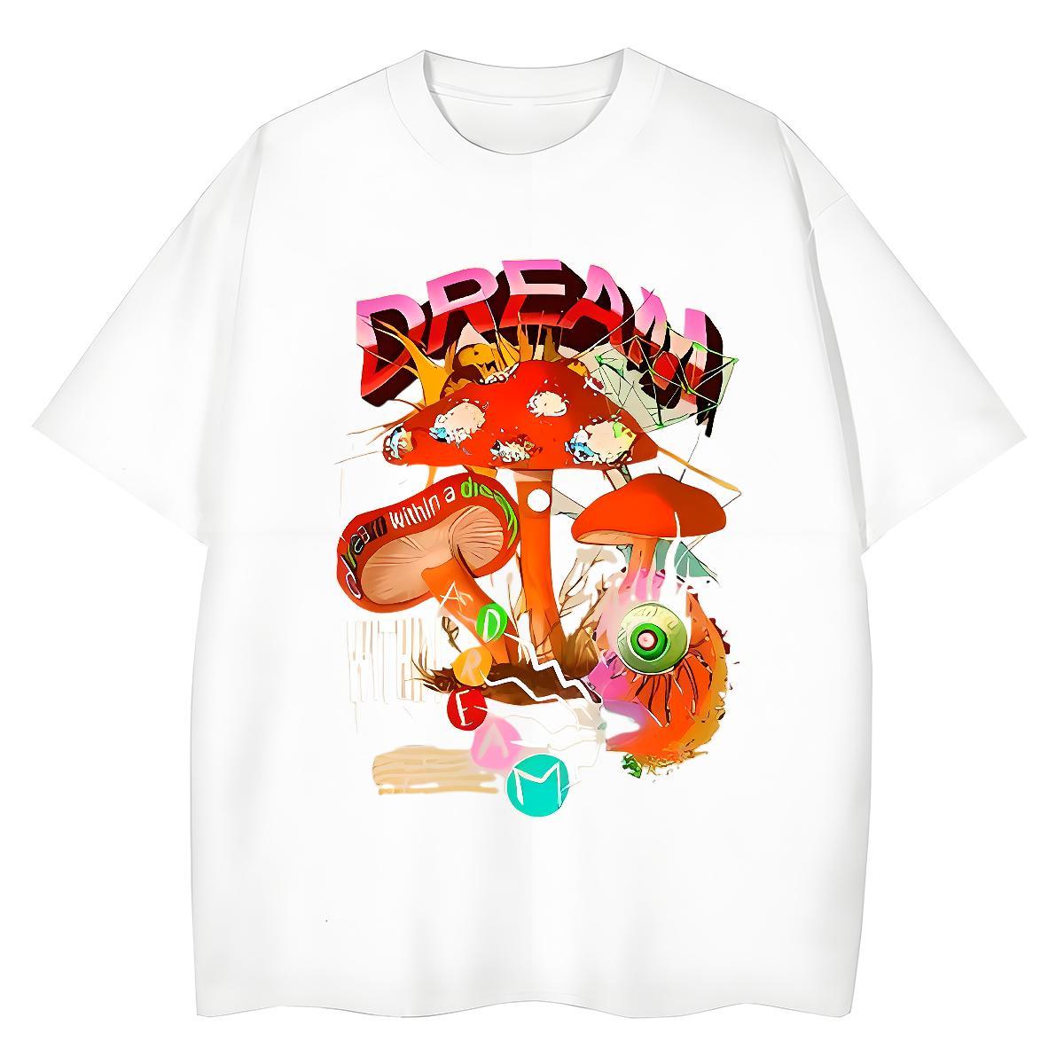 Brand Tshirts mushroom Daily Wear 230g 100% Cotton Top Tees Pure Cotton Designer Men T Shirts Custom Print Plus Size