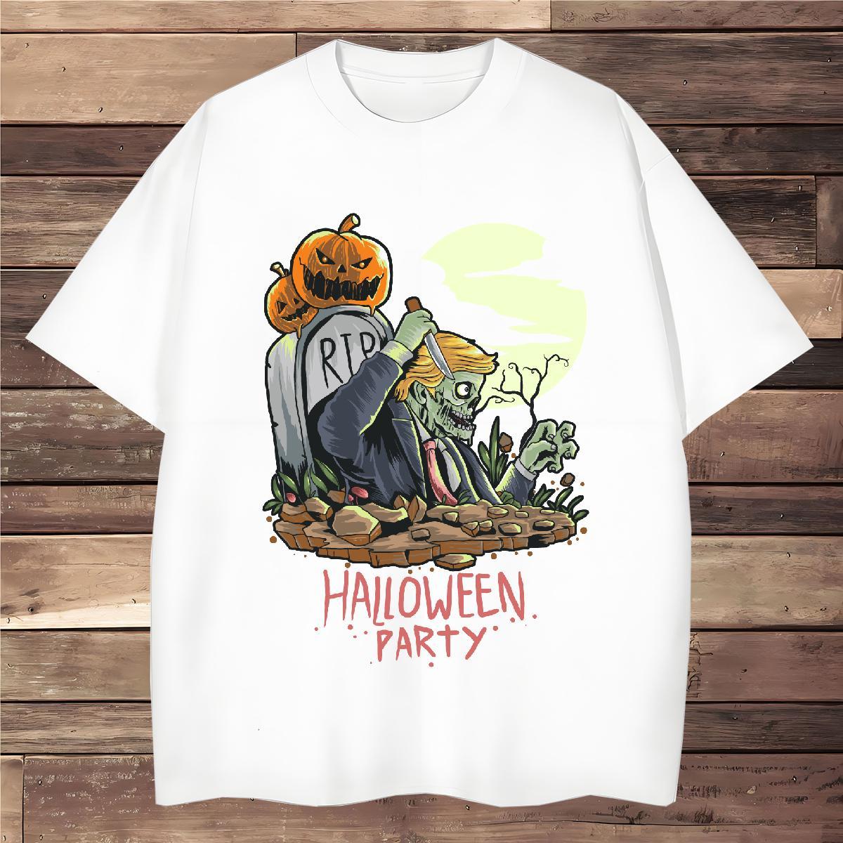 Cool Design Men T Shirts halloween Breathable Soft Home Outdoor DIY Logo Oversized 230g Pure Cotton Tshirts Classic Polos