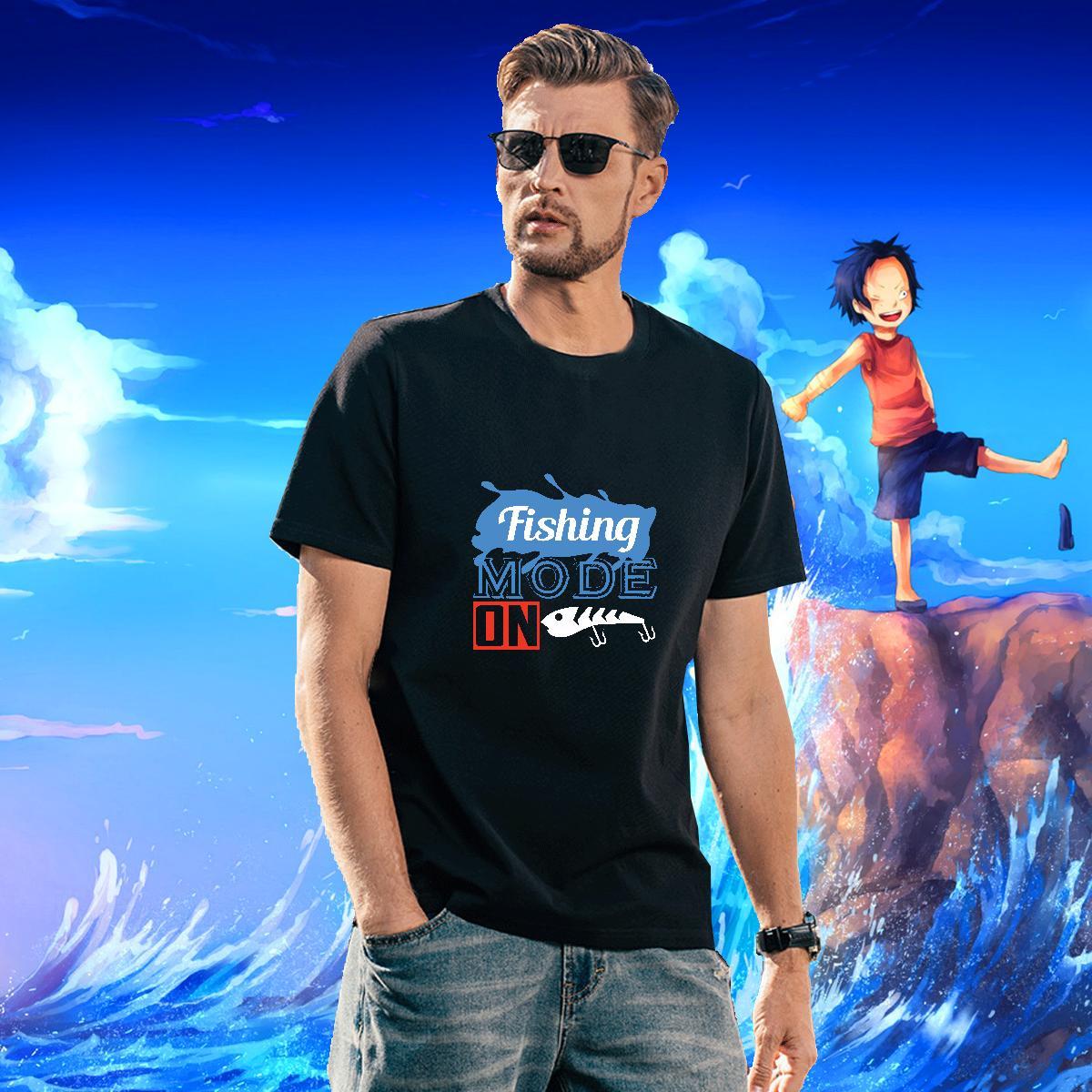 Classic fish 230g Cotton Men Clothes T-Shirt Daily Wear Short Sleeve O-Neck Mens T Shirts 2024 Designer Custom Cartoon Tops Shirt