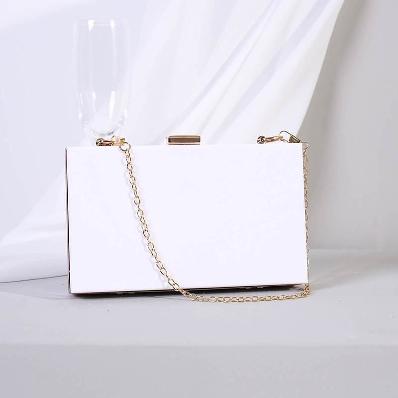 Transparent acrylic chain crossbody box small square women's banquet bag, hand-held bag