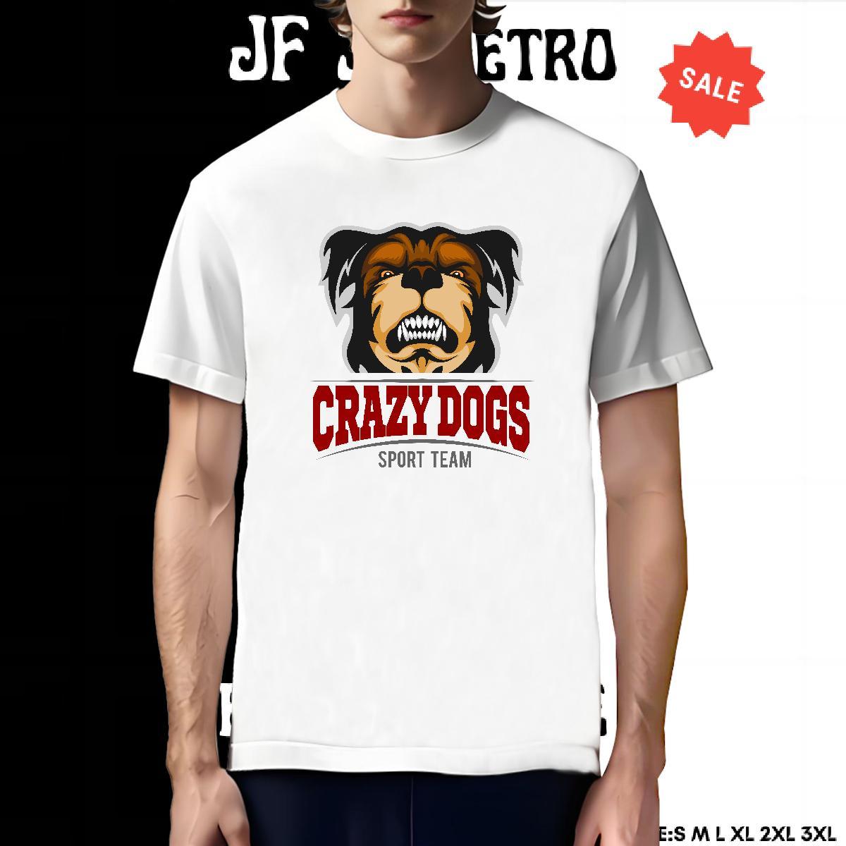 Designer Man T Shirts crazy dog Crew Neck Sport DIY Logo Oversized 100% Cotton 230g Couples T Shirts 2024 Designer Top Tees