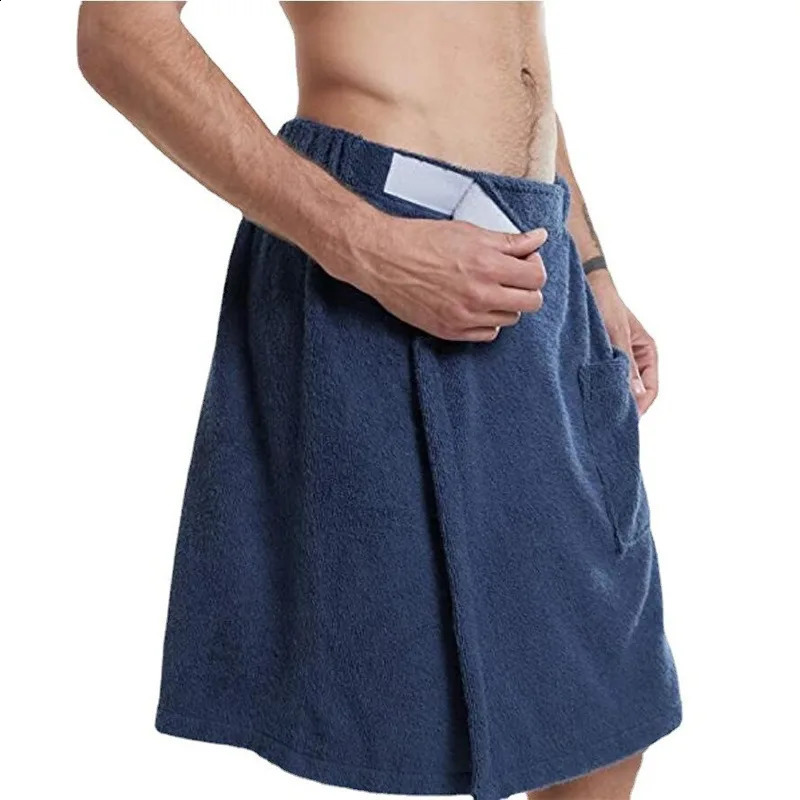 Arrival Bath Towel Set with Magic Tape Pocket and Wearable n for Men in Shower Room or Bathhouse 240819