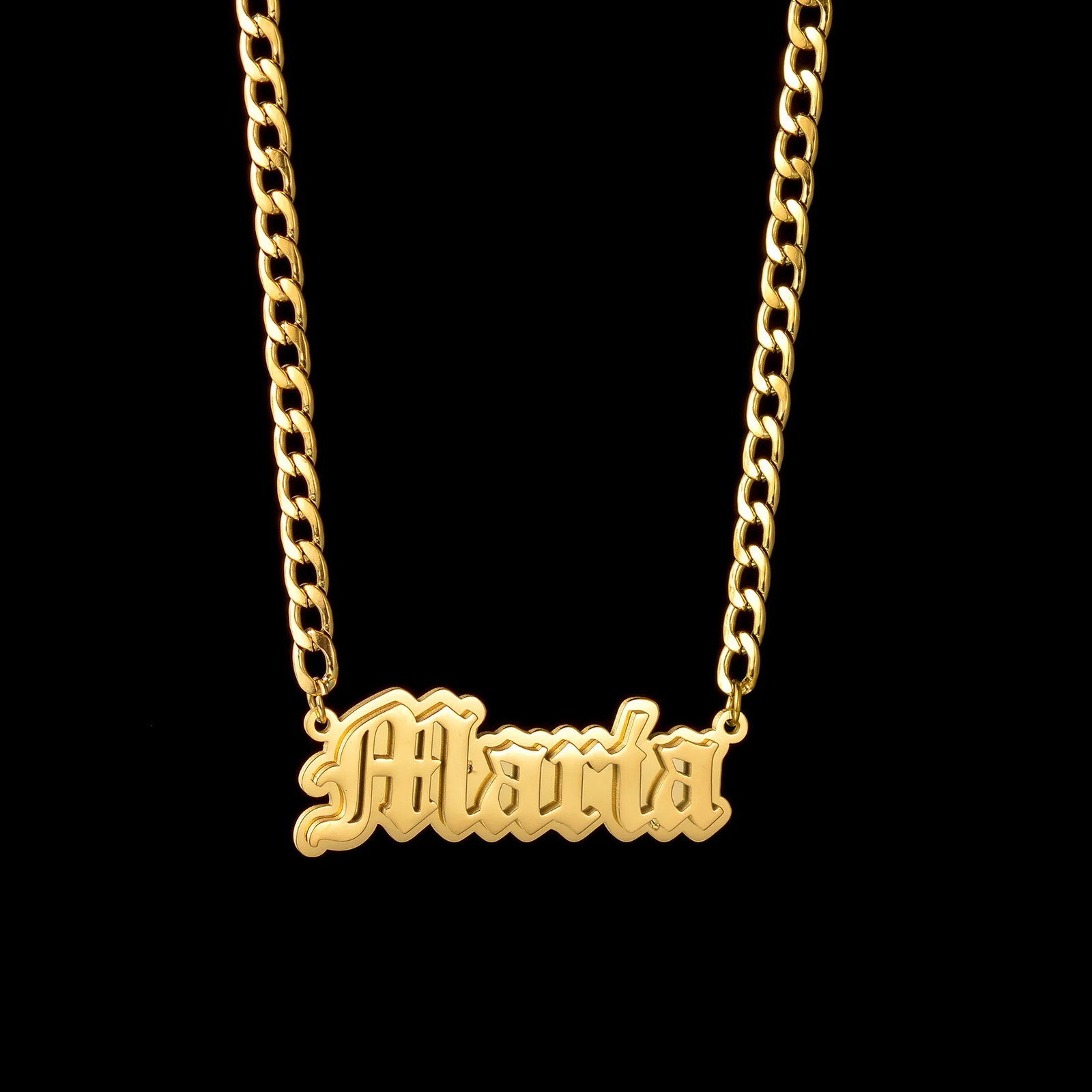 Atoztide Double Layers Custom Name Necklaces Stainless Steel 4mm NK Cuban Thick Chain Pendant for Men Birthday Jewelry Gift 250109