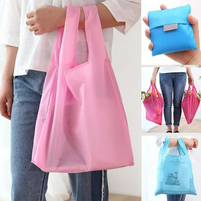 Portable folding shopping bag Large nylon bags Thick Foldable Waterproof ripstop Shoulder Bag Handbag Grocery 240819