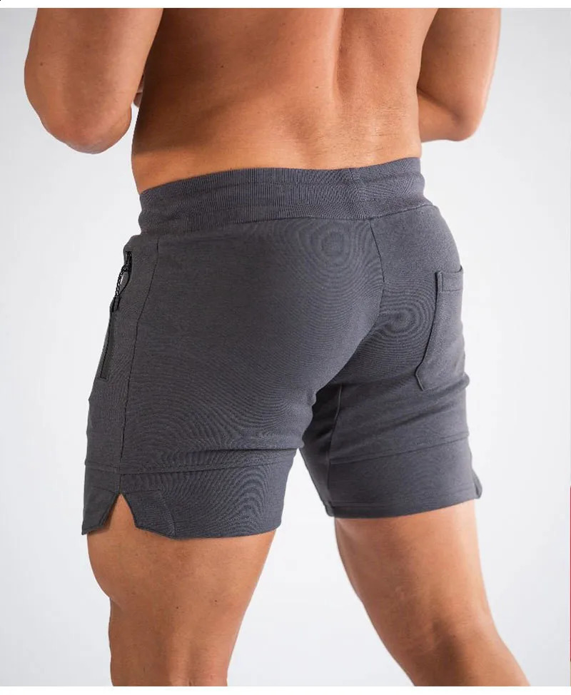 Sports Shorts Mens Beach Zipper Pocket Trouser Fitness Jogging Athletes Running Gym 240819