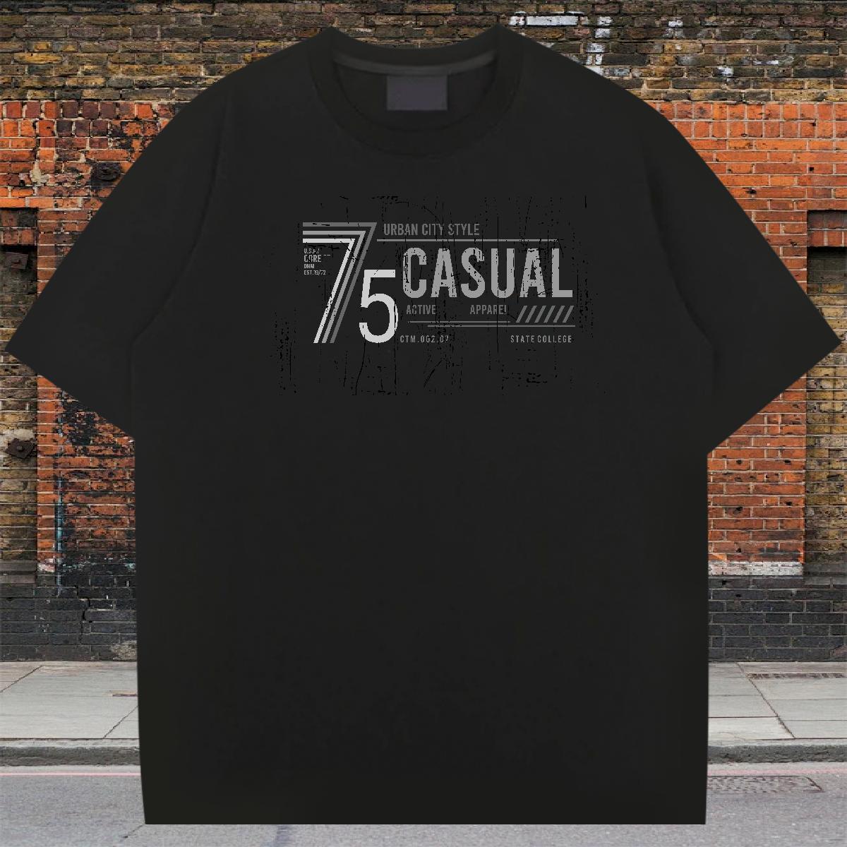 Wholesale Tshirts Daily Wear 230g Cotton Customized Print Breathable Soft letter T Shirt For Man New Arrival Tops