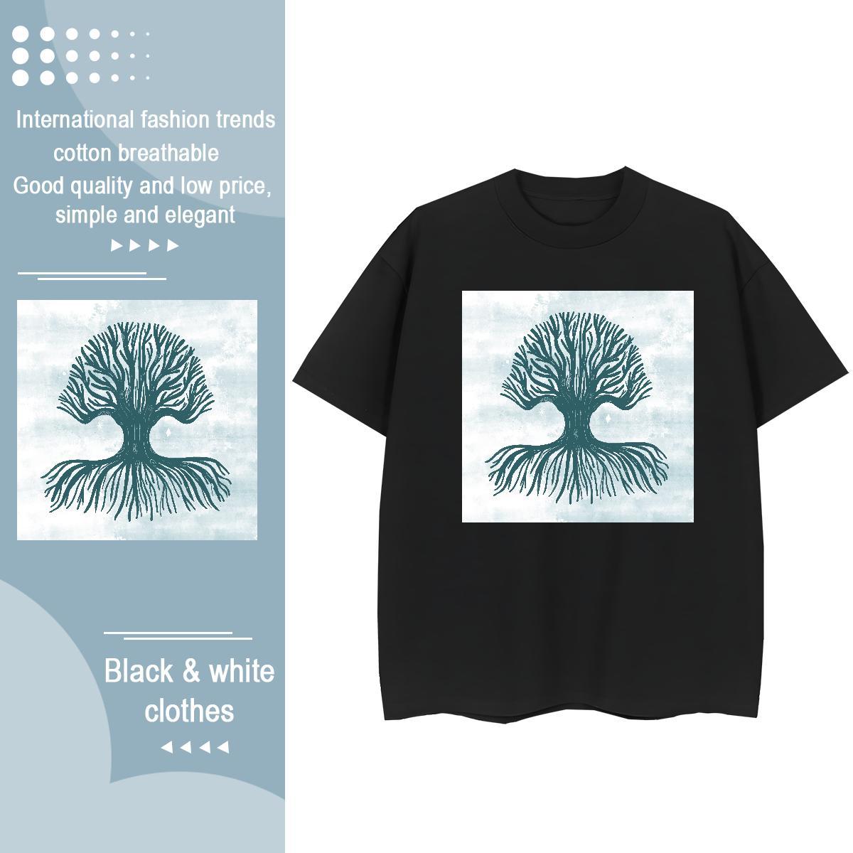 Custom Tshirt for Man Woman tree Hip Hop Street 230g 100% Cotton Tee Shirt O Neck Short Sleeves TOP Quality T shirt Customized Print