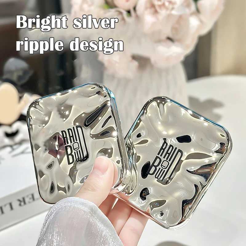 Folding Make Up Mini Mirror With LED Light 2 X Magnifying Small Pocket Portable Travel Cosmetic Mirrors With Type-C Cable Y240819