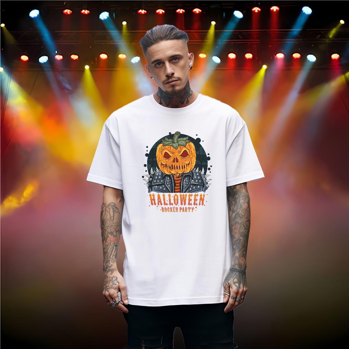 Unisex T Shirt For Man halloween Crew Neck Breathable Home Outdoor DIY Printed 230g 100% Cotton Mens Tshirts Stylist Tee Shirt
