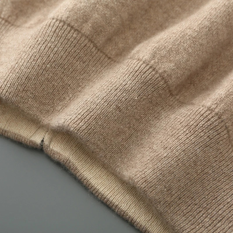 Double sided thickened 100% Merino wool sweater autumn mens knitted cardigan casual long sleeved solid color w240819