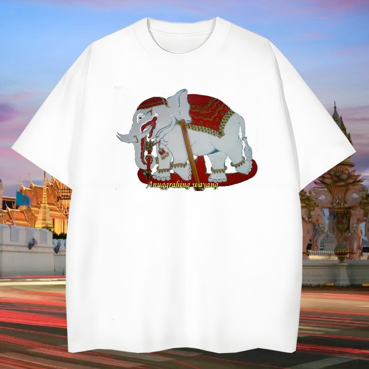New Men Clothes T-Shirt elephant Casual 230g 100% Cotton Tees Round Neck Short Sleeve Designer T-Shirts for Men Plus Size Custom