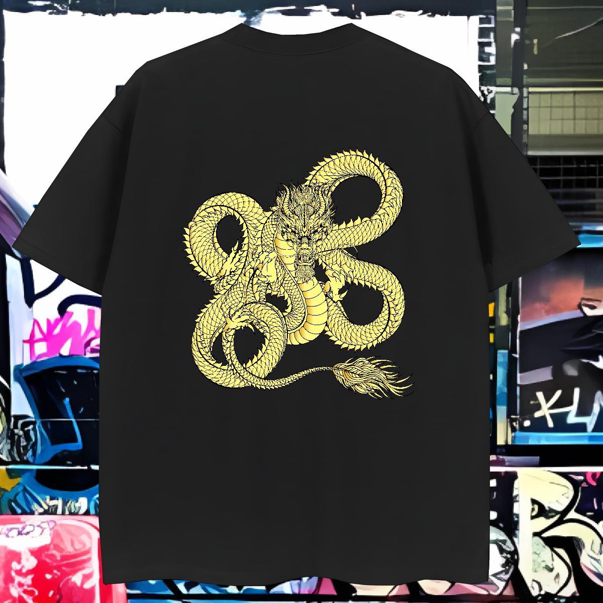 T shirt 230g 100% Cotton dragon Daily Wear O Neck Short Sleeves Skull Couples T Shirts New Unisex Tees