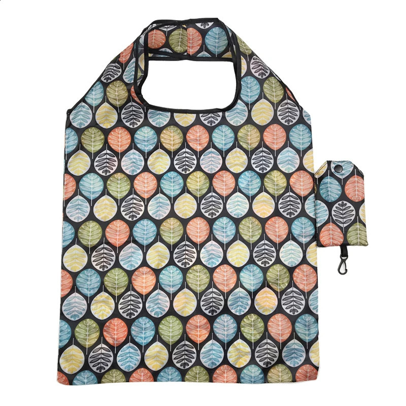 Fashion Printing Foldable EcoFriendly Shopping Bag Tote Folding Pouch Handbags Convenient LargeCapacity For Travel Grocery y240925