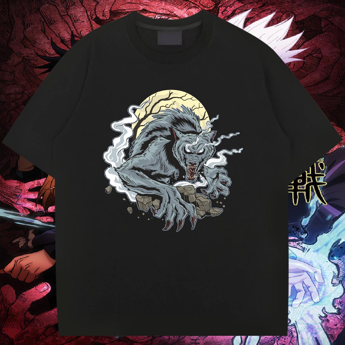 Unisex T Shirts Men wolf Short Sleeve O-Neck Daily Outfit Skull 230g Pure Cotton Tshirts Wholesale Tops