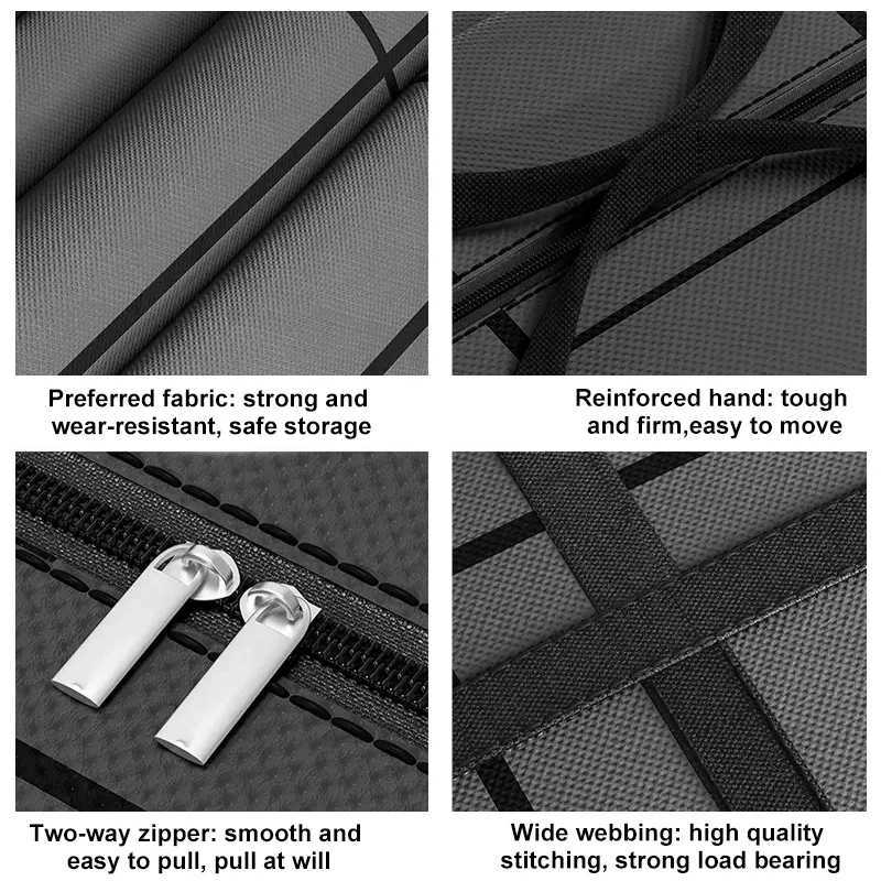 Large Capacity and Super Load-bearing Grey Composite Material Storage Bag Dustproof and Moisture-proof with Zipper 1pc CL240820