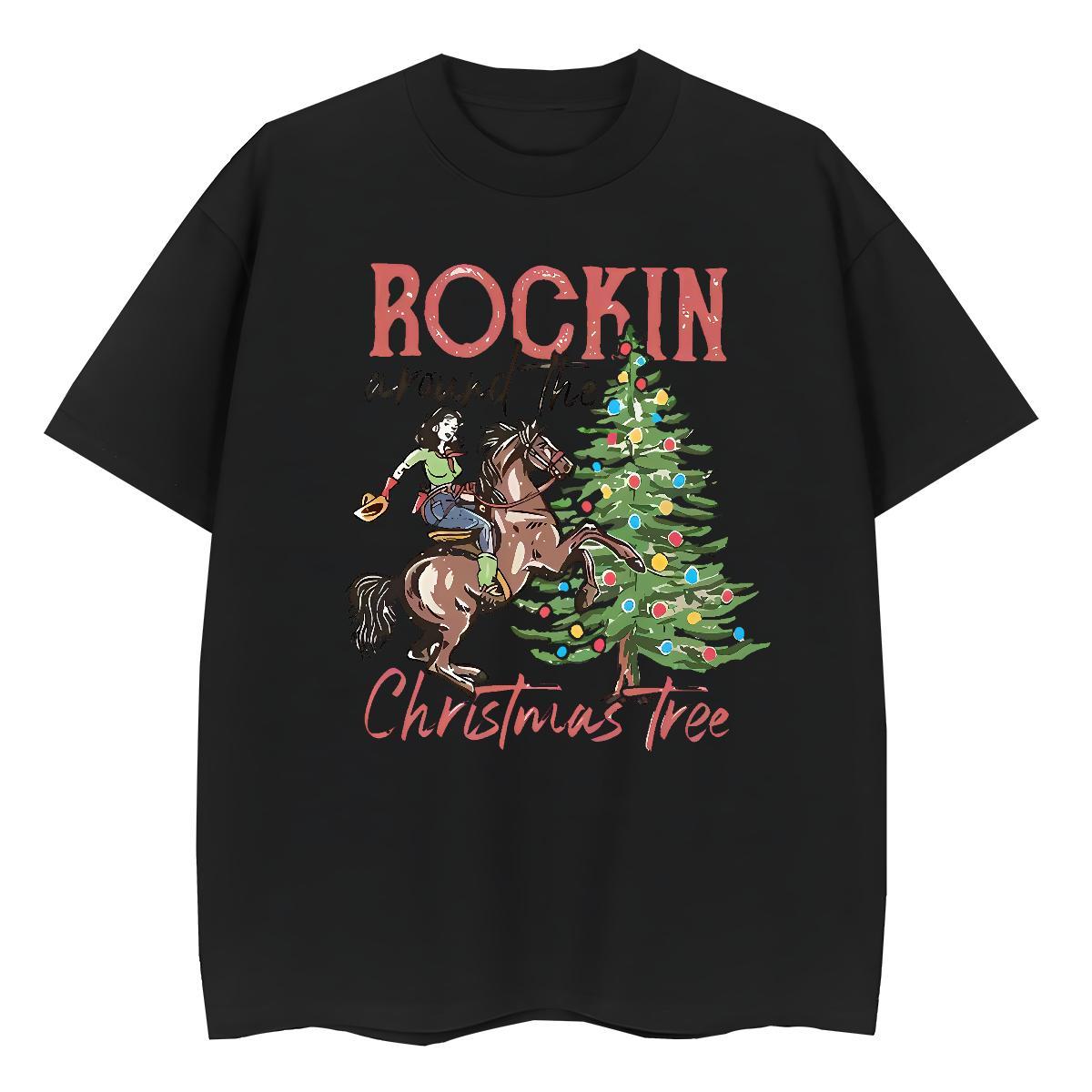 Cool Mens T Shirts Christmas tree Short Sleeve Soft Hip Hop Street DIY Printed 230g Cotton Men Tops Tees Fashion Designer Polos