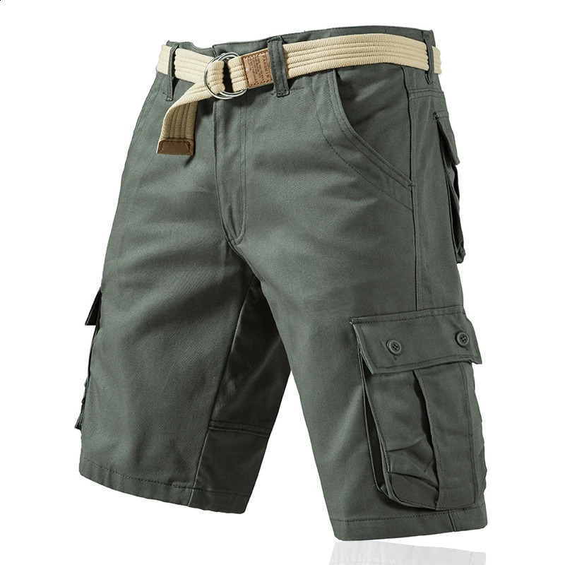 Mens Casual Cargo Shorts Outdoor Sports Half Pants Bermuda Shorts American Style Streetwear Breathable Comfortable Shorts Grey 240819