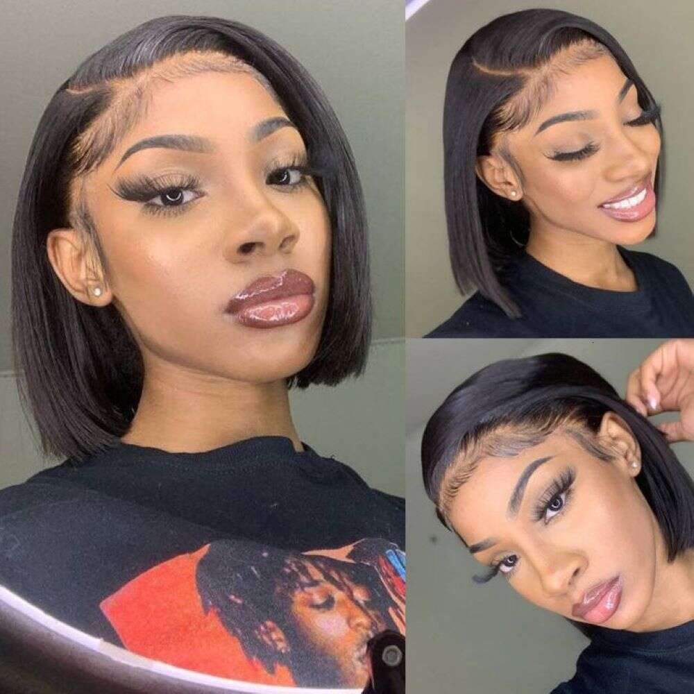 Bob Wig 13X4 Straight Transprent Lace Frontal Wigs For Women Human 100% Unprocessed Brazilian Hair Free Shipping
