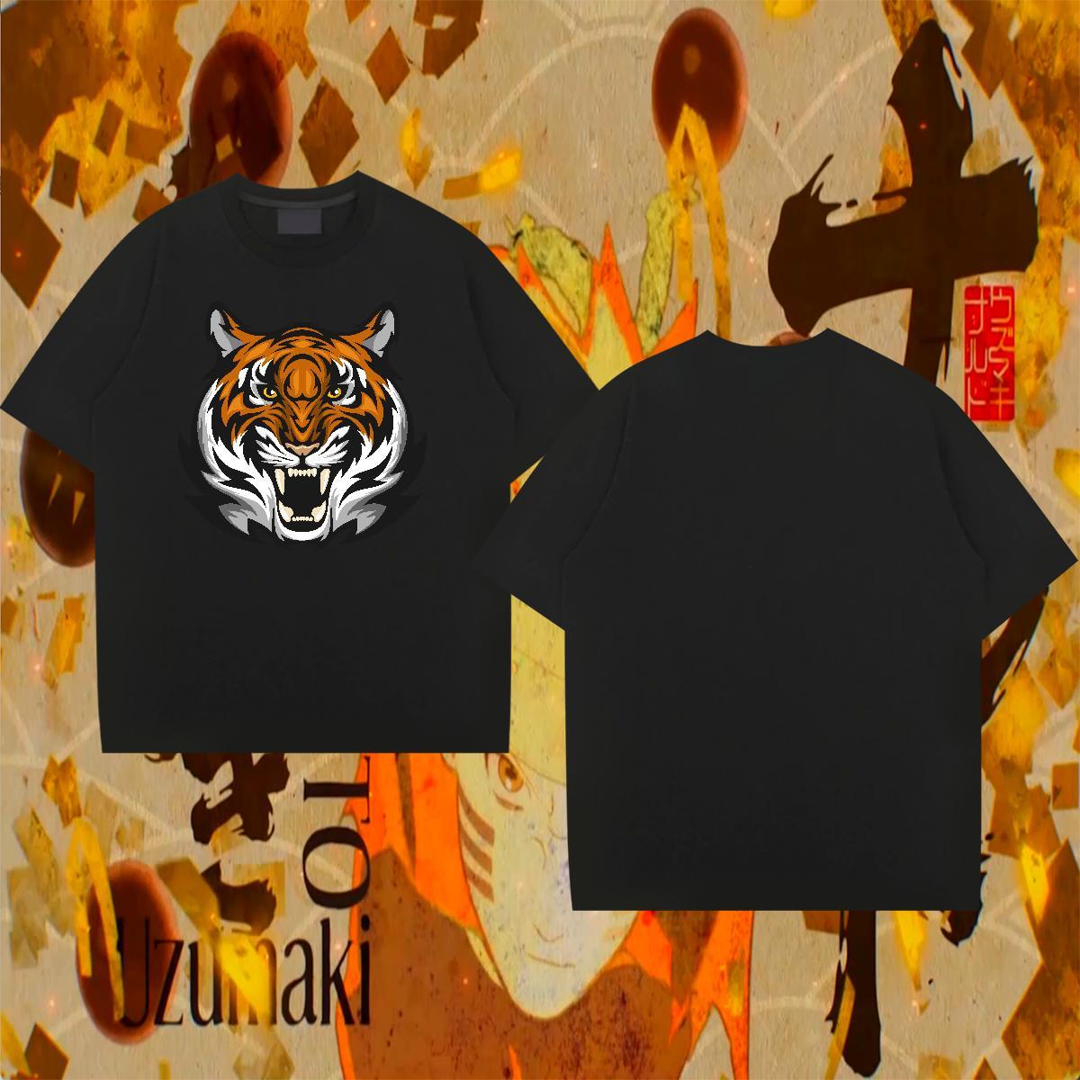 Soft Men T Shirts tiger O-Neck Short Sleeve Outdoor Skull 100% Cotton 230g Tshirts Fashion Designer Polos
