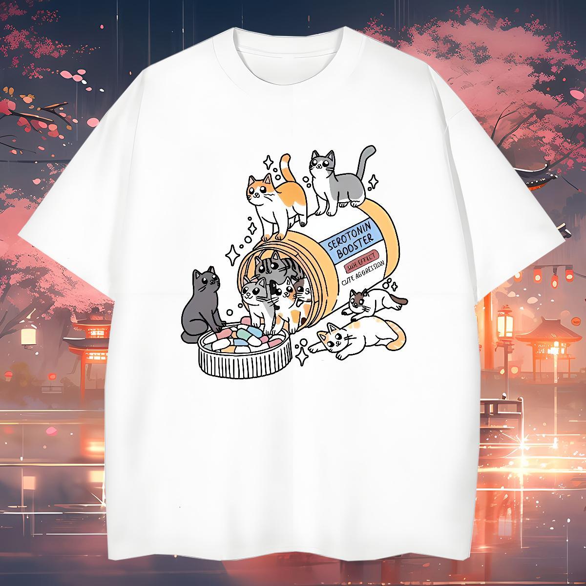 Soft cats T Shirt For Man Street Casual Men Tops Tees 230g Pure Cotton New Arrival O Neck Short Sleeves Custom Big Size Clothings