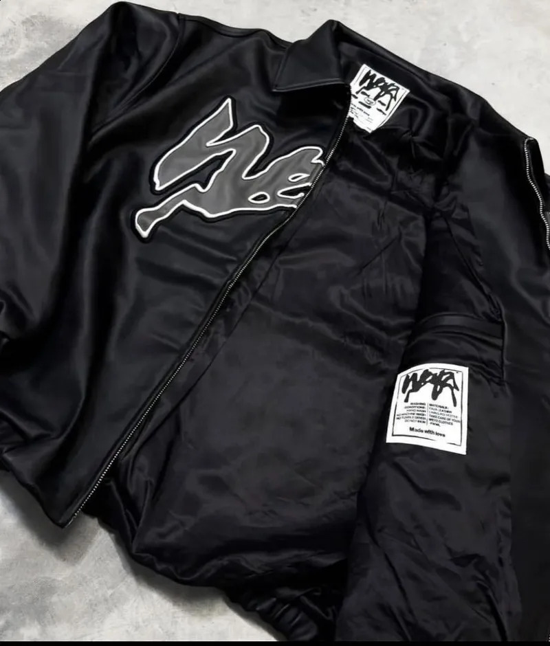 American Fashion Letter Embroidered Leather Jacket Women Y2K Harajuku Vintage Hip Hop Trend Casual Baseball Uniform Jacket 240809