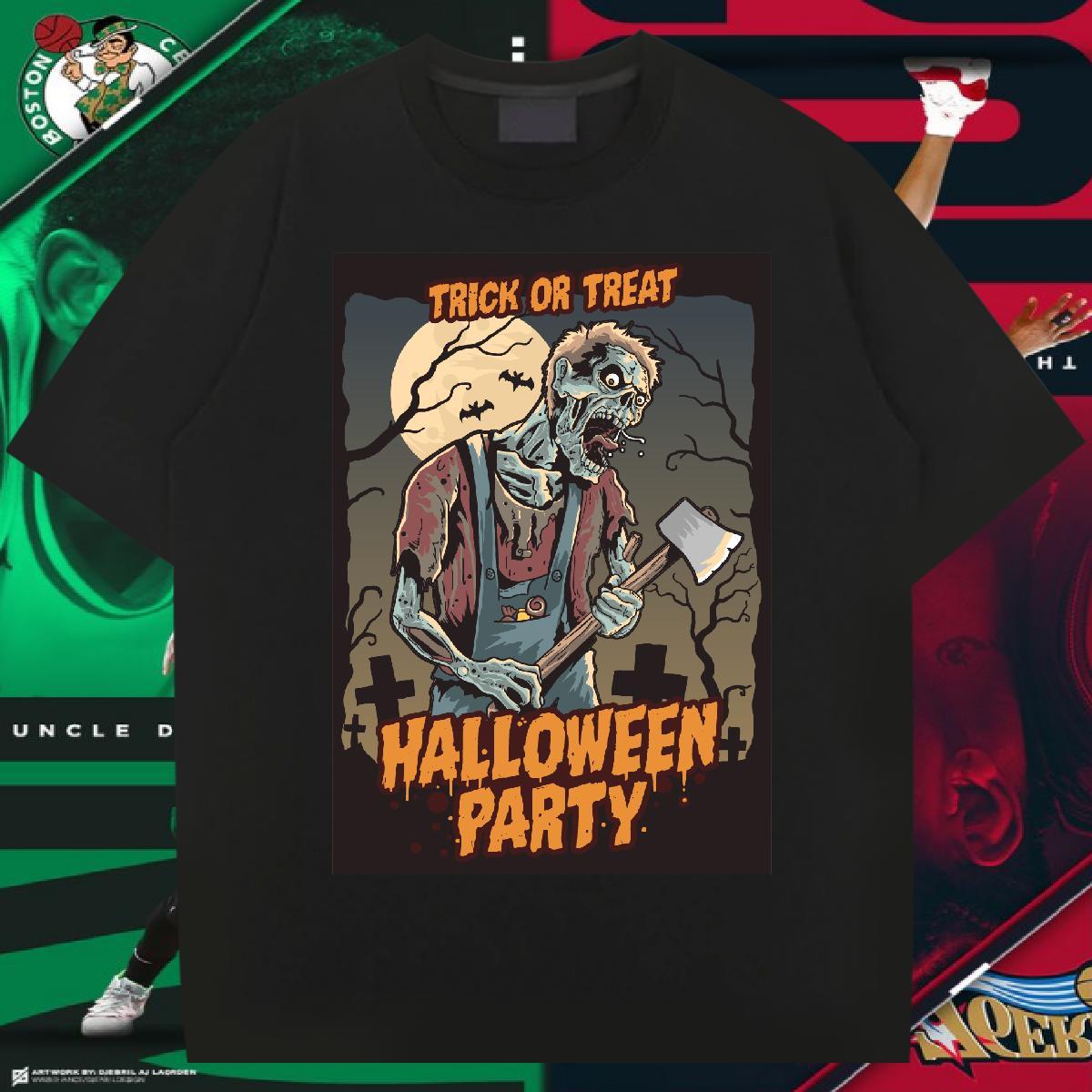 Soft T-Shirts halloween Breathable Crew Neck Daily Outfit Anime Print 230g Cotton Couples T Shirts DIY Customized Wear
