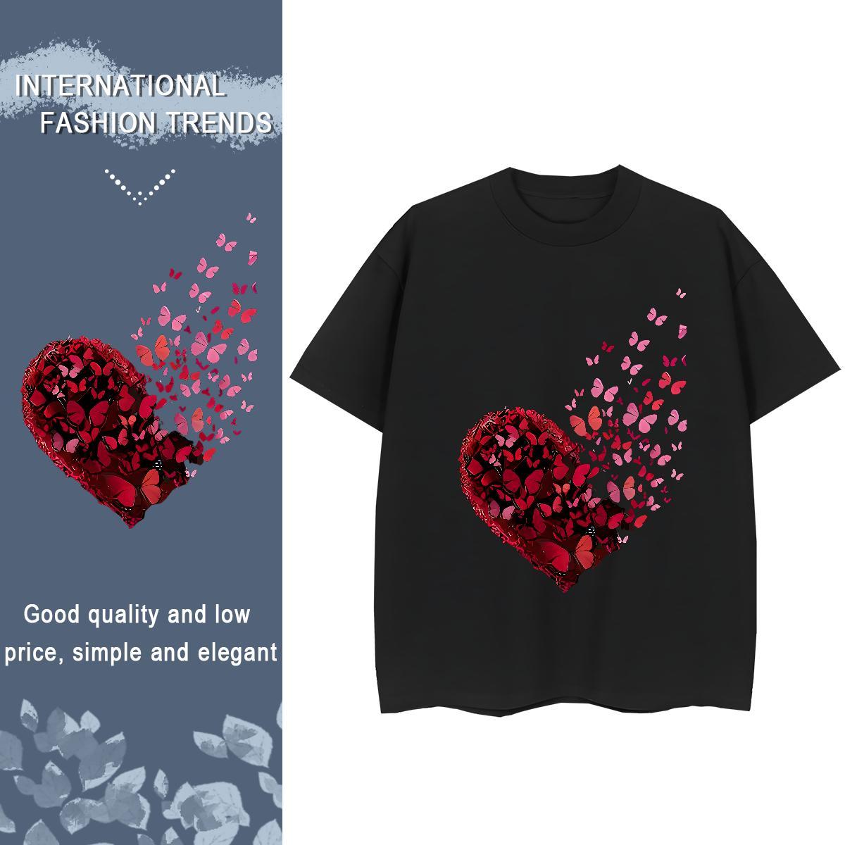 Designer Womens Tshirts Hip Hop Street Breathable Short Sleeve Clothes Shirt Free Shipping 230g Cotton Butterfly Black Oversized Woman T Shirts