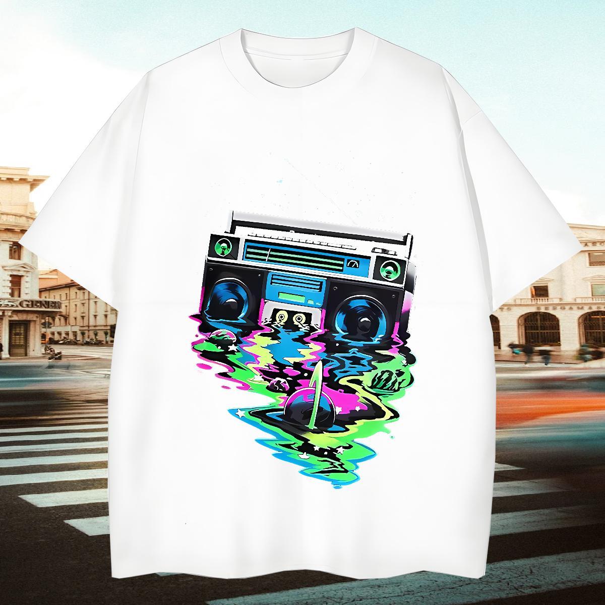 Cool Design Tshirts Street wear Hip Hop 100% Cotton 230g Custom Big Size Breathable Short Sleeve radio T Shirts Men Fashion New Polos