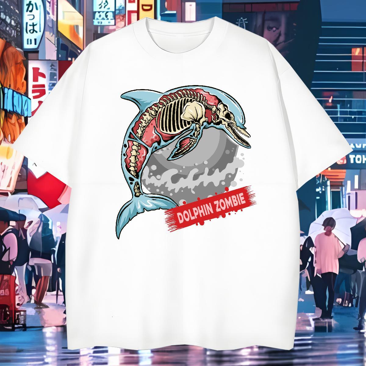 Designer Fashion Men Tops Tees dolphin Sports Casual 230g Cotton Polos Breathable Short Sleeve High Quality T-Shirts for Men DIY Anime