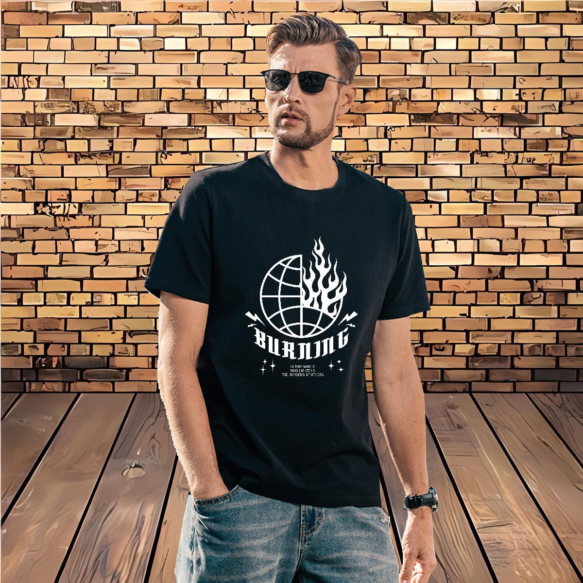 Popular letter 230g Cotton Men Tees Beach Pure Cotton T shirt Custom Custom Big Size Tshirts