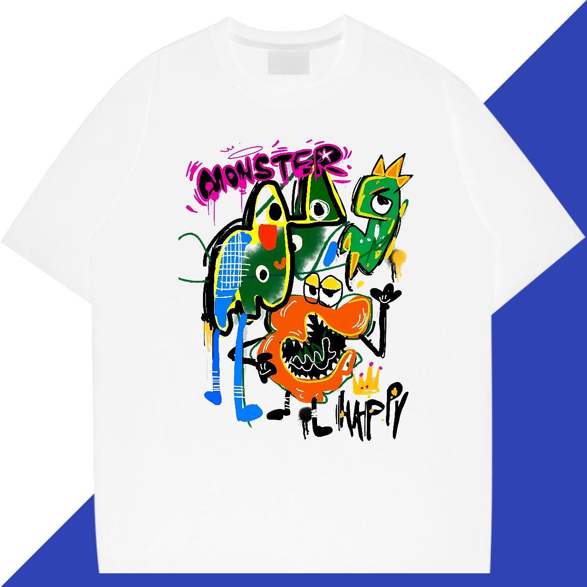 DIY cartoon Mens Tshirts 230g Pure Cotton T Shirt For Man Customized Street Breathable Crew Neck Wholesale Tops Shirt