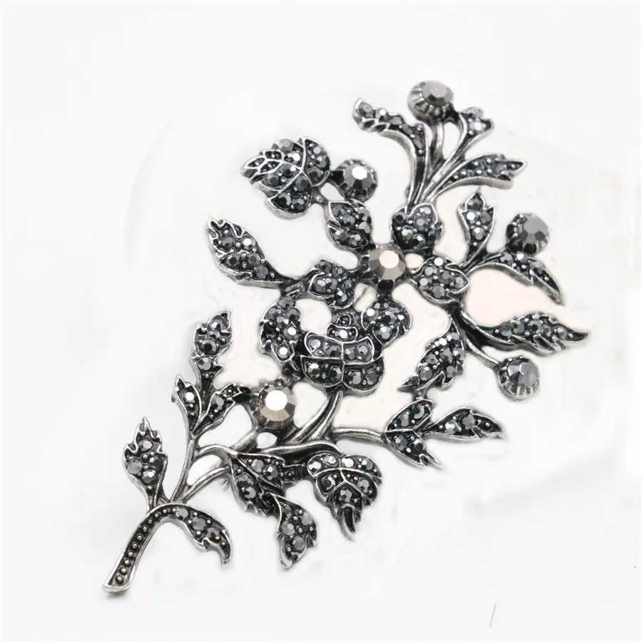 Black Rhinestone Chest Flower Rose Leaf Bow Symbol Elegant Chest Wedding Beads WOMens New Crystal W240815
