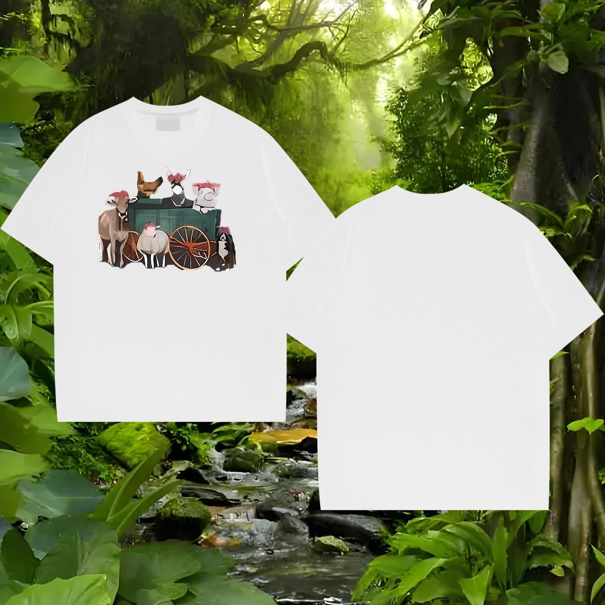 New Couples T Shirts horse Outdoor 230g 100% Cotton Clothings Short Sleeve Soft Cool T Shirt For Man Custom Printed