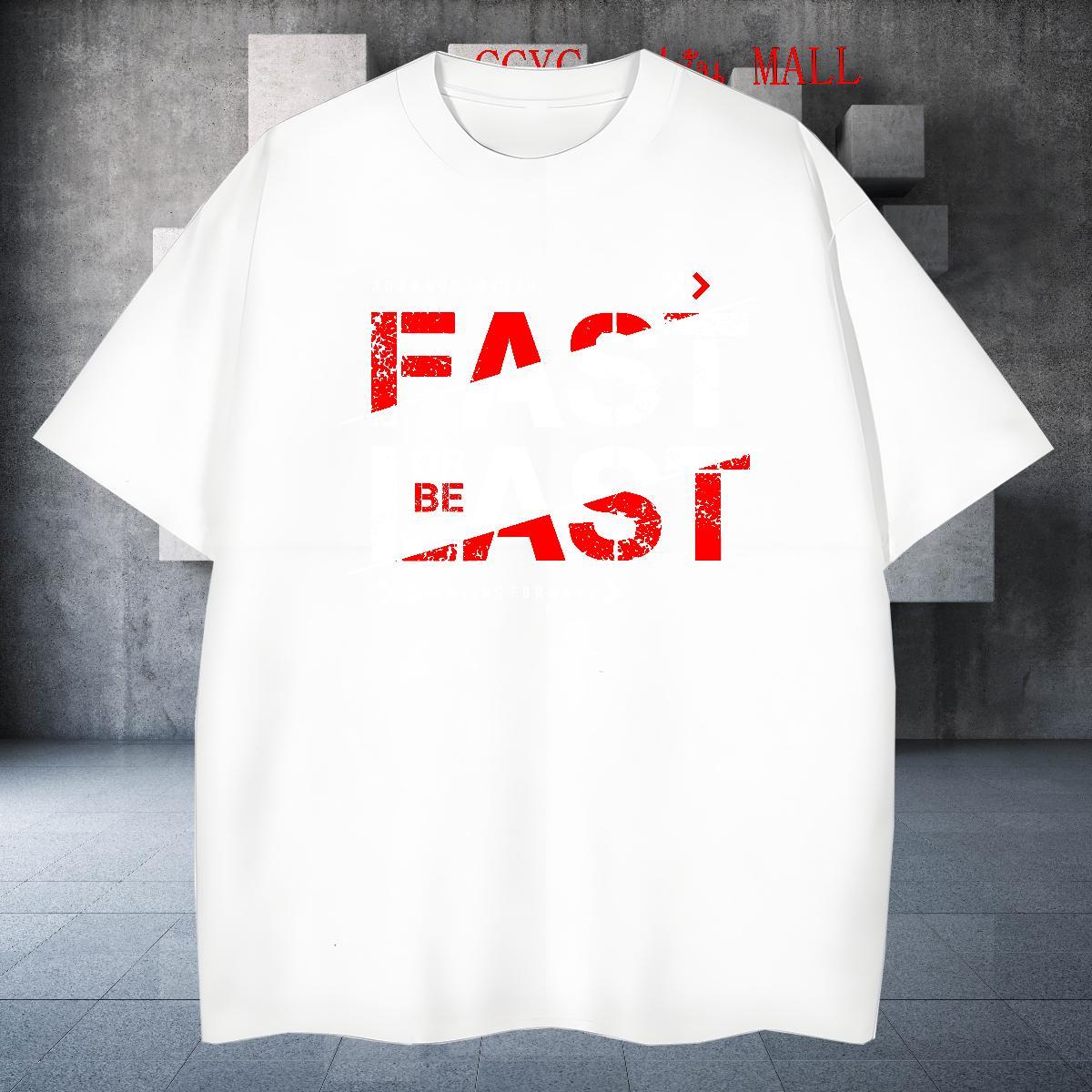 Loose Fit fast T Shirt For Man Spring Summer Men Clothes T-Shirt 100% Cotton 230g Custom Breathable Short Sleeve Anime Print Tops