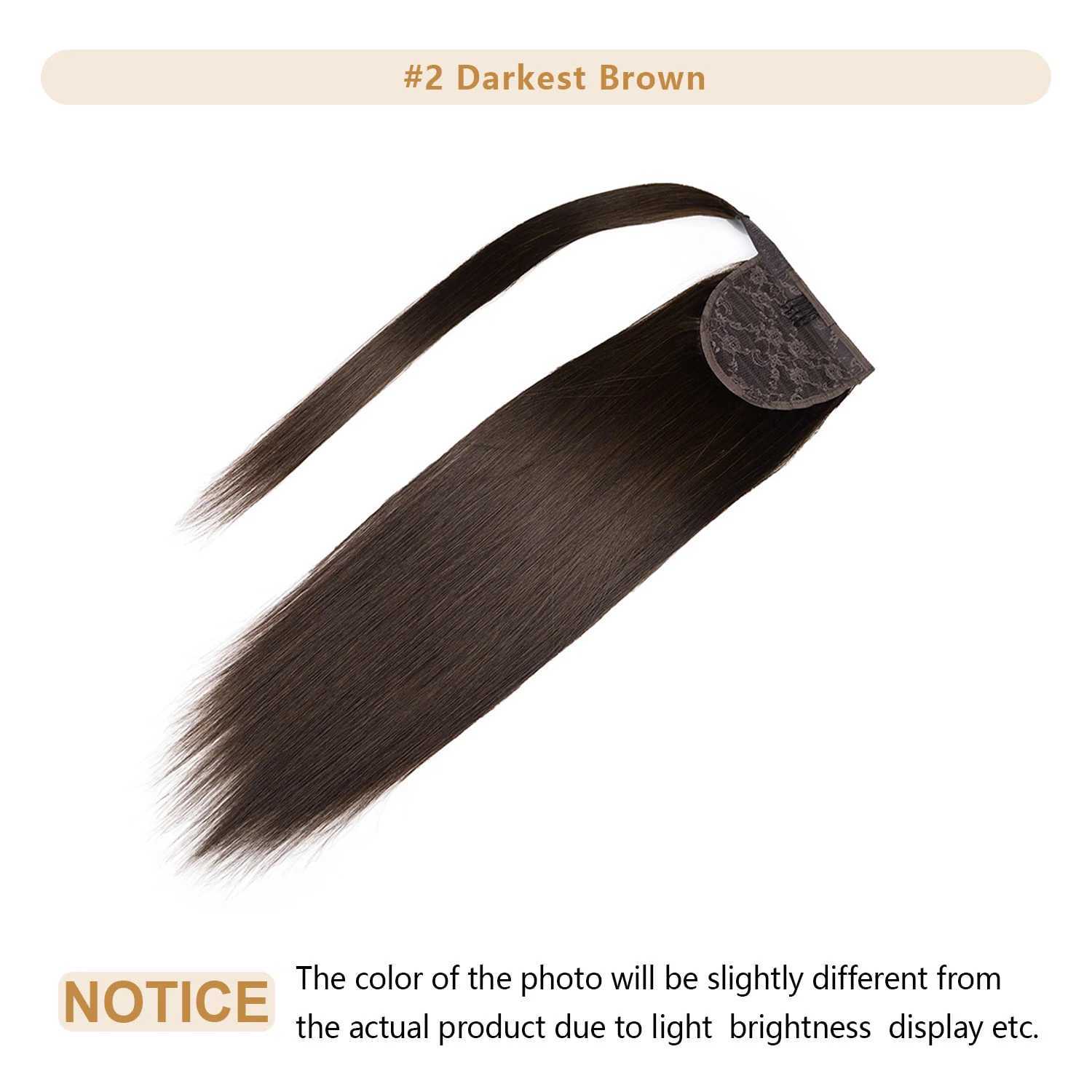 Ponytail long human hair straight clip style ponytail human hair extension full length wrapped ponytail hair extension soft W240817